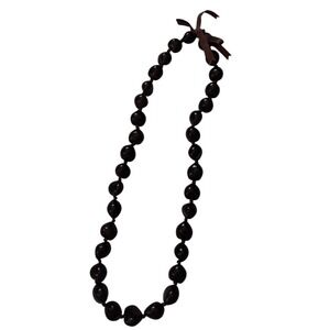 Hawaiian Brown Kukui Nut Lei Necklace  34 Nuts, 34" Vacation Travel Primitive‎